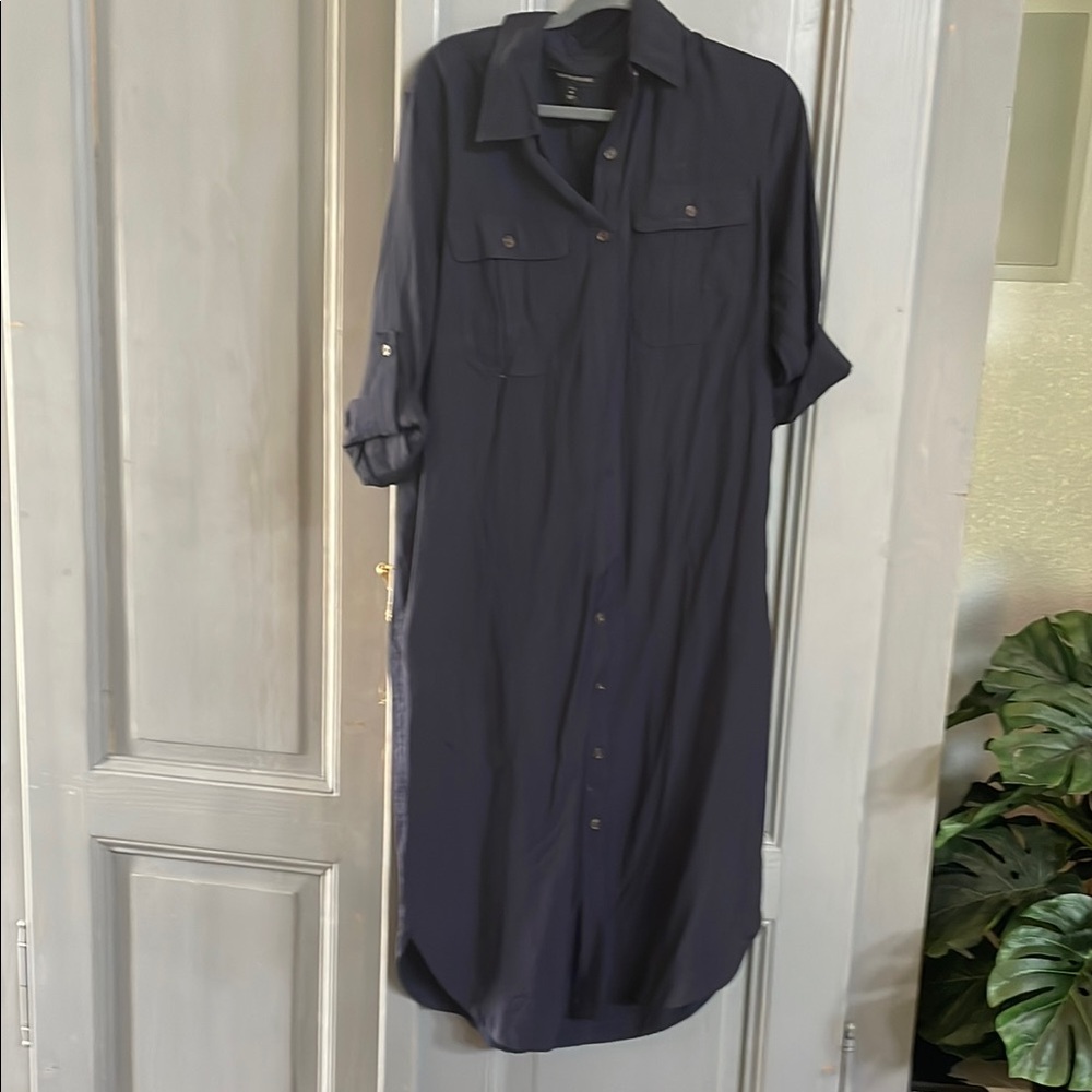 Elegant Navy Shirt Dress